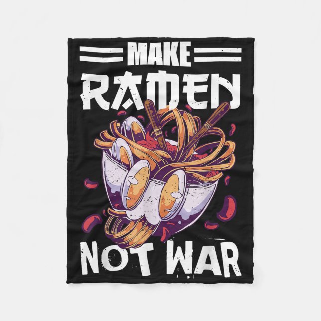 Cobertor De Velo Faça Ramen Não Guerra Engraçado Coisa De Comida Ja (Frente)