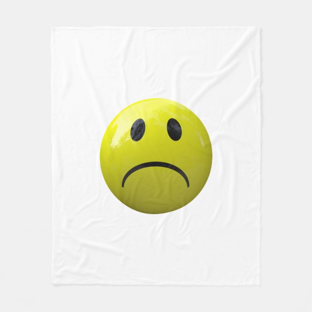 Cobertor De Velo face infeliz emoji blanket (Frente)