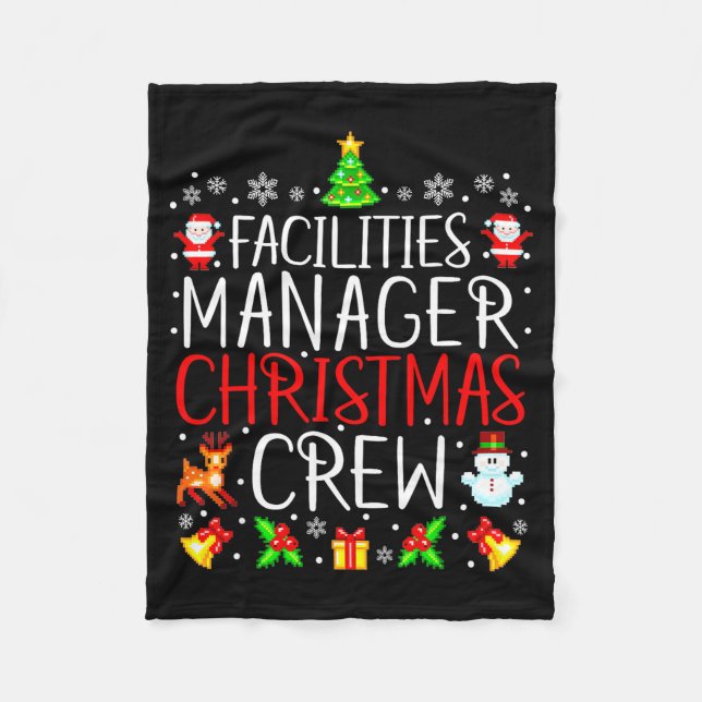 Cobertor De Velo Facilities Manager Christmas Crew Matching Xmas  (Frente)
