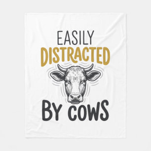 Cobertor De Velo Facilmente Distraído Por Vacas Camisa Engraçada Pa