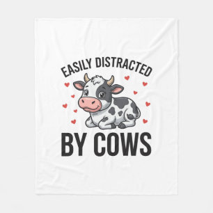 Cobertor De Velo Facilmente Distraído por Vacas Gráfico de Vaca Vin