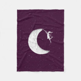 Cobertor De Velo Fada da arte: Pinte a lua (roxa)