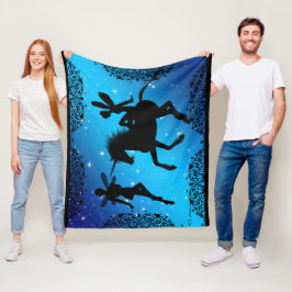 Cobertor De Velo Fada Elfo Unicórnio Fantasia Méd c/ Fundo Preto