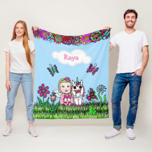 Cobertor De Velo Fada personalizada, flores e borboletas