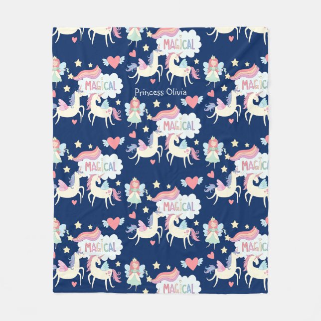 Cobertor De Velo Fada, Princesa e Filhos Unicórnios (Frente)