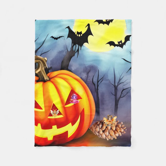 Cobertor De Velo Fadas como o Halloween também (Frente)