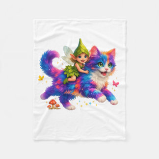 Cobertor De Velo Fairy Riding Colorful Cat T-Shirt – Cute FaT-shirt