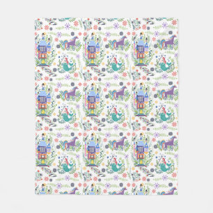 Cobertor De Velo Fairytale Folk Art Throw