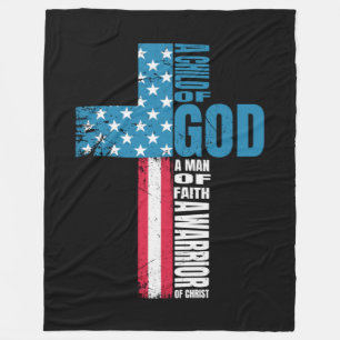 Cobertor De Velo Faith Cross American Flag Cristo Jesus