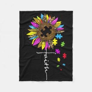 Cobertor De Velo Faith Cross Sunflower Autism Mãe Leopard Quebra-ca
