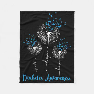 Cobertor De Velo Faith Hope ama Dandelion Flower Diabetes Awarenes