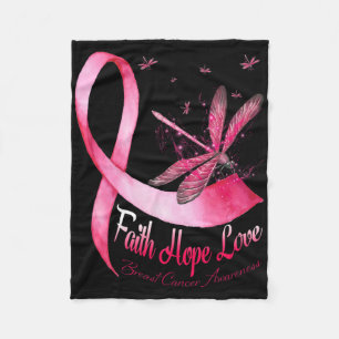 Cobertor De Velo Faith Hope ama Dragonfly Cancer Sensibilização