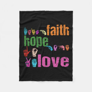 Cobertor De Velo Faith Hope Love American Sign Language Christian E