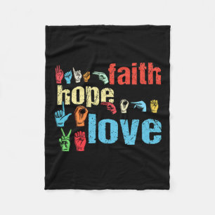 Cobertor De Velo Faith Hope Love American Sign Language Christian E