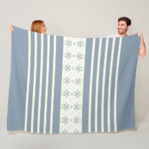 Faixa Branca Com Cor Azul Floral Acentuada