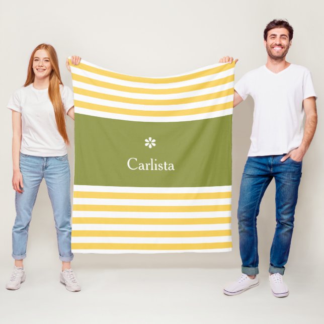 Cobertor De Velo Faixa Horizontal Amarela Ampla Faixa Verde Nome Ma (In Situ)