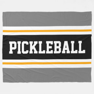 Cobertor De Velo Faixas de corrida de pickleball cinza preto laranj
