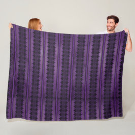 COBERTOR DE VELO FAIXAS SPOOKY PURPLE HALLOWEEN LACE LOOK STRIPES