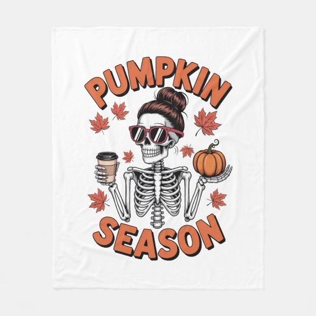 Cobertor De Velo Fall Autumn Pumpkin (Frente)