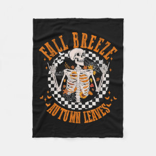 Cobertor De Velo Fall Breeze Autumn Deixa Skeleton Flower Thanksgi