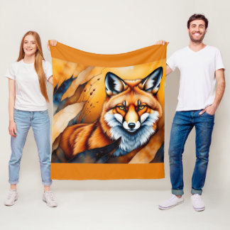 Cobertor De Velo Fall Fox Painting