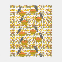 Cobertor De Velo Fall Owls & Pumpkin Harvest Fleece Blanket