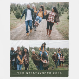 Cobertor De Velo Família 4 Colagem de Fotografias Nome Personalizad