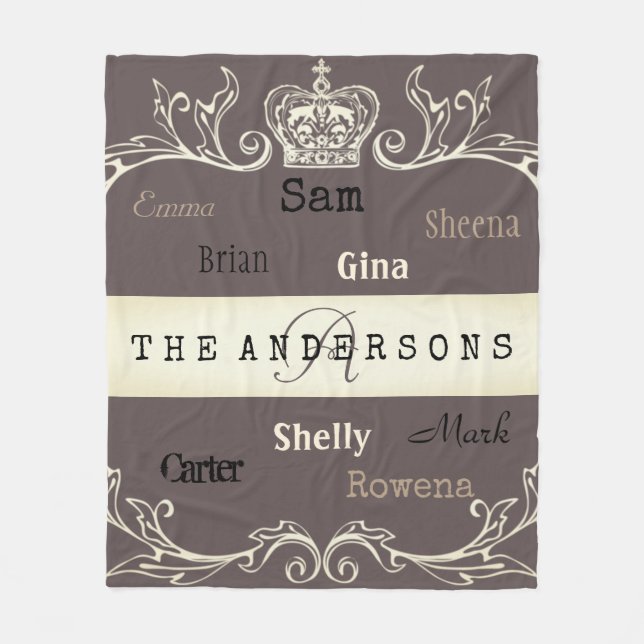 Cobertor De Velo Família Adorável Personalizada Qualquer Cor Person (Frente)