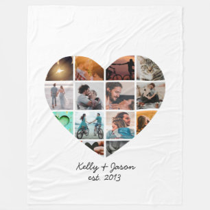 Cobertor De Velo Família de Casais de Amo de Colagem de Fotos do Co