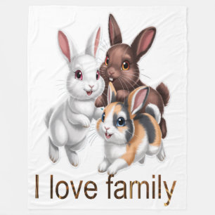 Cobertor De Velo Família de coelhos