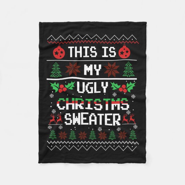 Cobertor De Velo Família Divertida Correspondendo Natal Feio (Frente)