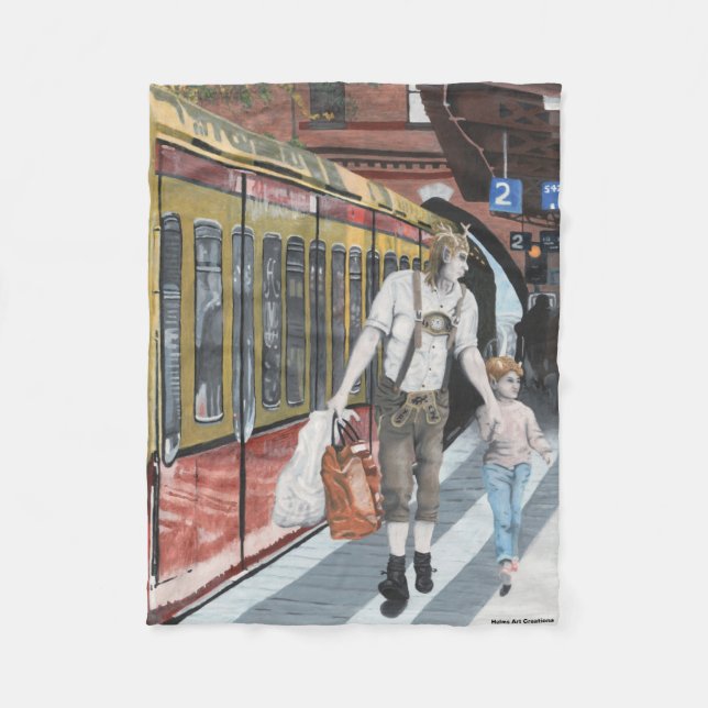 Cobertor De Velo Família Elf Alemã Comprando Fantasy Art Blanket (Frente)