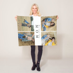 Cobertor De Velo Família Mãe Personalizada de Colagem de Fotos Pers