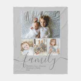 Cobertor De Velo Família Personalizada de Colagem de Fotos e Texto