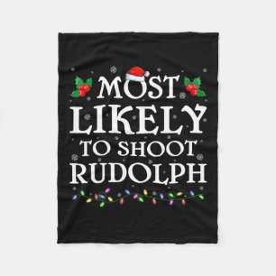 Cobertor De Velo Família Xmas Mais Provável Para Atirar No Rudolph