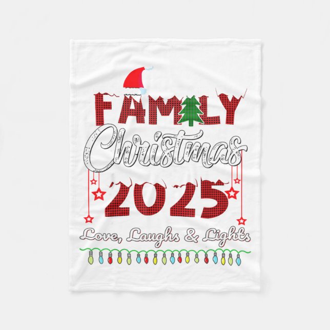 Cobertor De Velo Family Christmas 2025 Love, Laughs And Lights Holi (Frente)