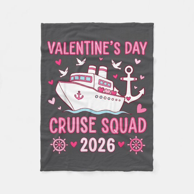 Cobertor De Velo Family Matching Valentines Day Family Cruise Squad (Frente)