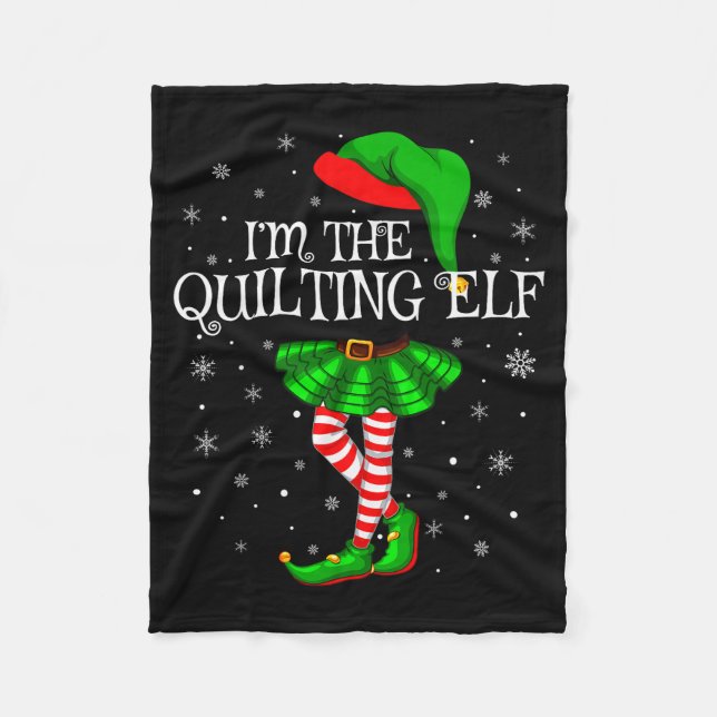 Cobertor De Velo Family Matching Women Girls I'm The Quilting Elf C (Frente)