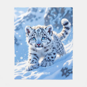 Cobertor De Velo Fantasia Bebe Leopardo da Neve Fofo