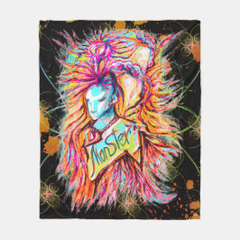 Cobertor De Velo Fantasia Colorida de Caneta de Arte Monstro