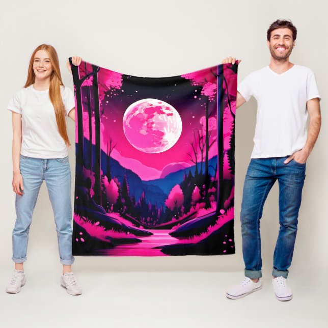 Cobertor De Velo Fantasia da Lua Rosa (In Situ)