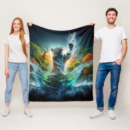Cobertor De Velo Fantasia de Animais Selvagens com Esplendoroso Tig