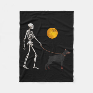 Cobertor De Velo Fantasia de Halloween do Cão Esqueleto Doberman
