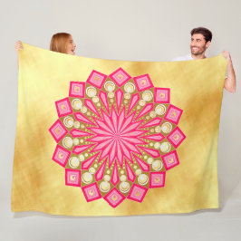 Cobertor De Velo Fantasia de Mandala em Ouro Rosa