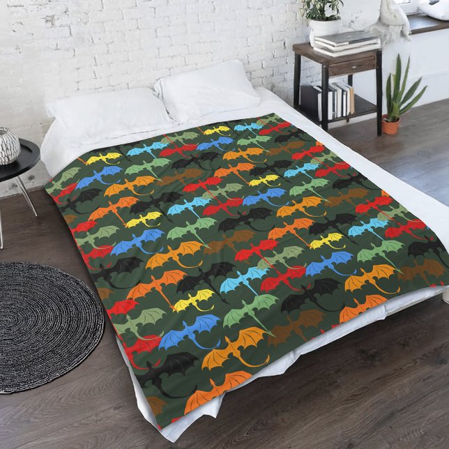 Cobertor De Velo Fantasia de Voo Verde Dragões (Criador carregado)