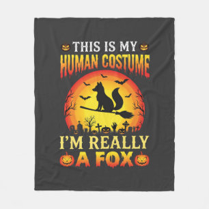 Cobertor De Velo Fantasia Humana de Raposa Engraçada de Halloween