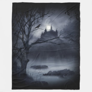 Cobertor De Velo Fantasia Noturna Gótica Grande Folha de Folha