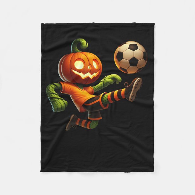 Cobertor De Velo Fantasias de Halloween de Futebol com Rosto de Abó (Frente)