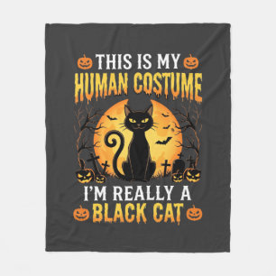 Cobertor De Velo Fantasias de Halloween Humano Gato Preto Cemitério
