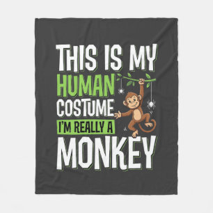 Cobertor De Velo Fantasias de Macaco Engraçado Vetor de Halloween